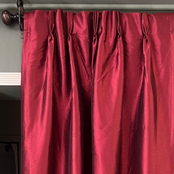 Peri Spellbound 84" Lined Window Curtains - Crimson Red - Set of 3 - Picture 1 of 6